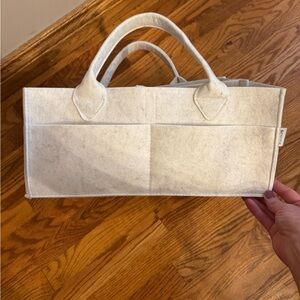 White Felt Kids Organizer Tote